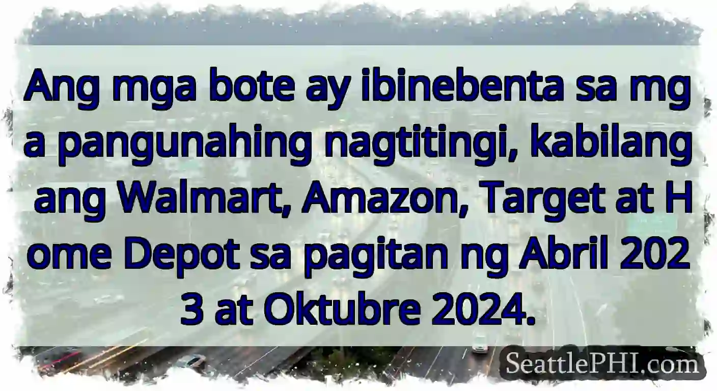 Ang mga bote ay ibinebenta sa mga pangunahing