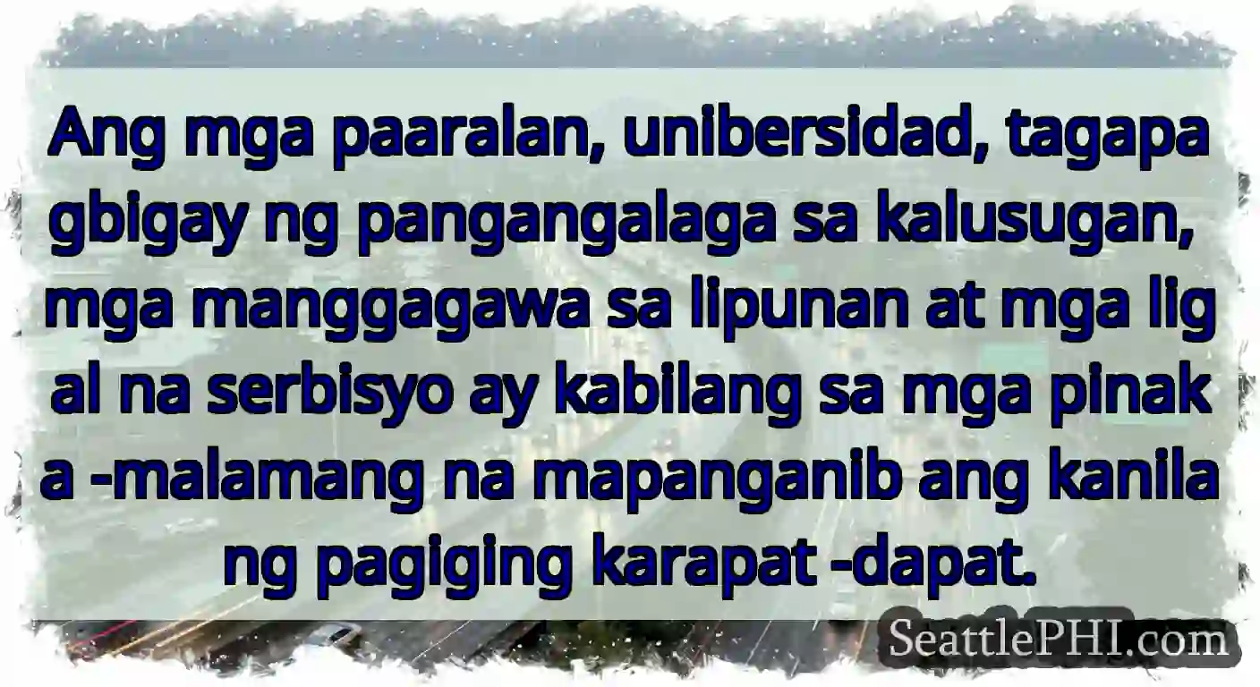 Ang mga paaralan, unibersidad, tagapagbigay ng