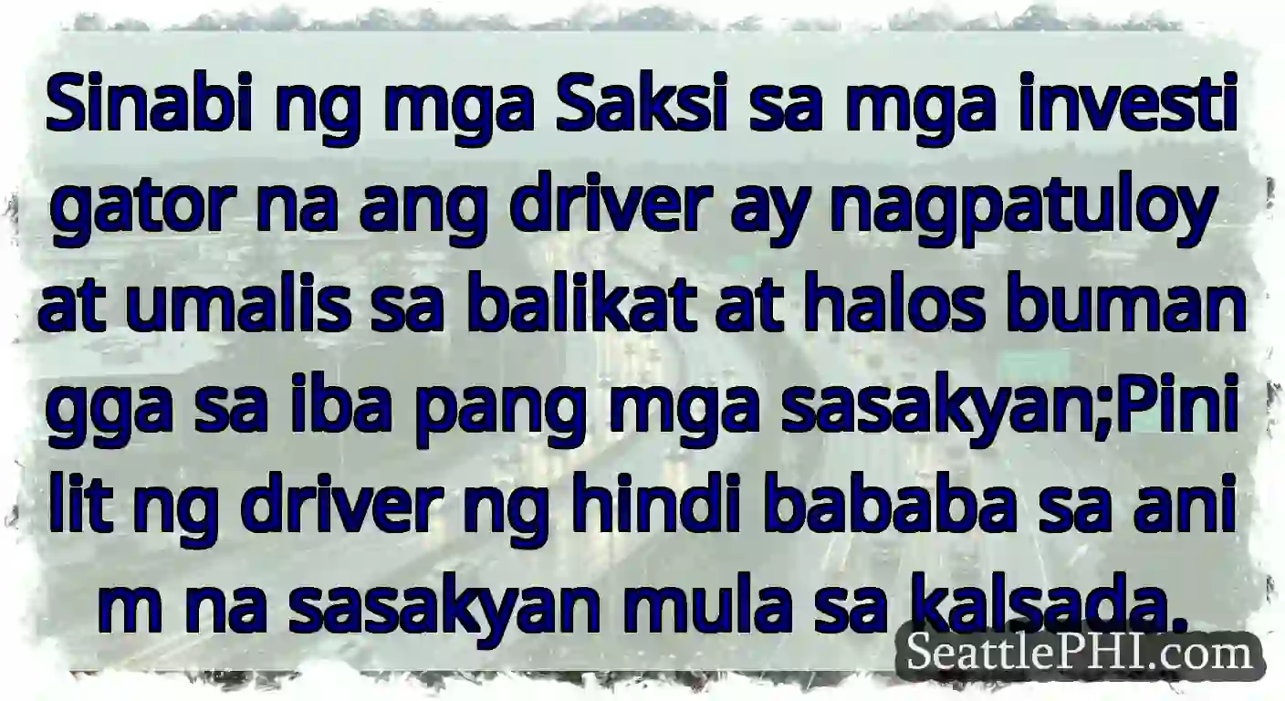 Sinabi ng mga Saksi sa mga investigator na ang