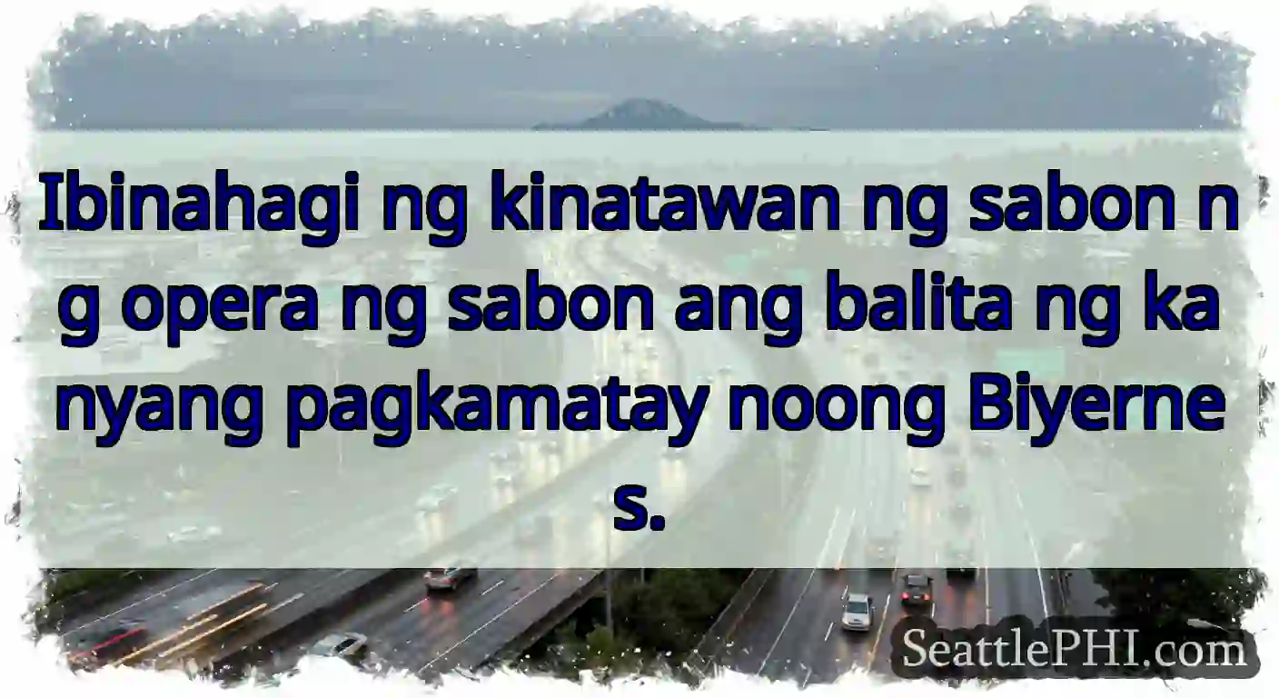 Ibinahagi ng kinatawan ng sabon ng opera ng sabon
