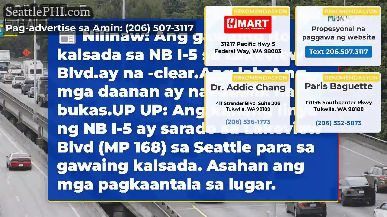 Nilinaw: Ang gawaing ito sa kalsada sa NB I-5 sa