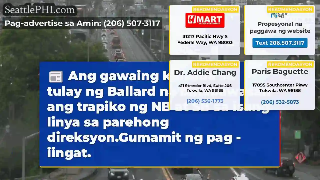Ang gawaing kalsada sa tulay ng Ballard na