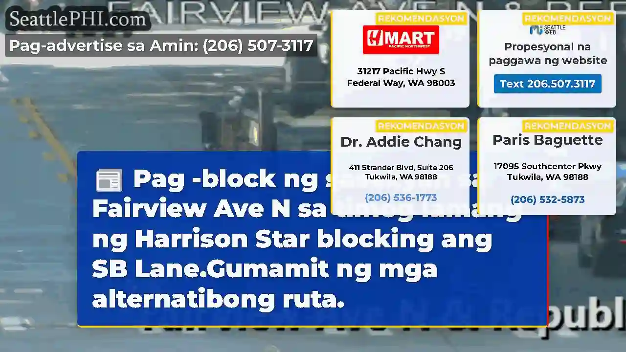 Pag -block ng sasakyan sa Fairview Ave N sa timog