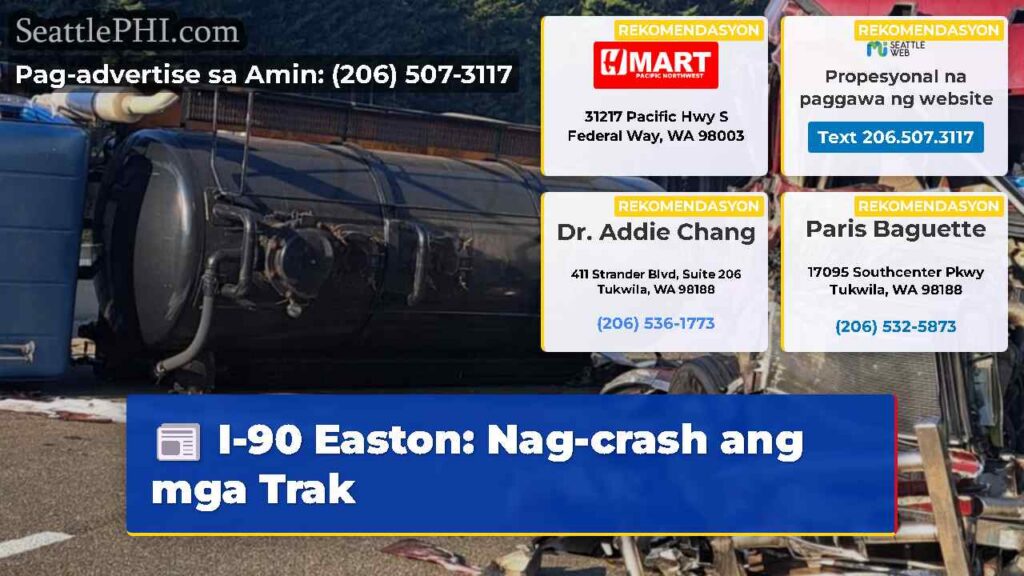 I-90 Easton: Nag-crash ang mga Trak
