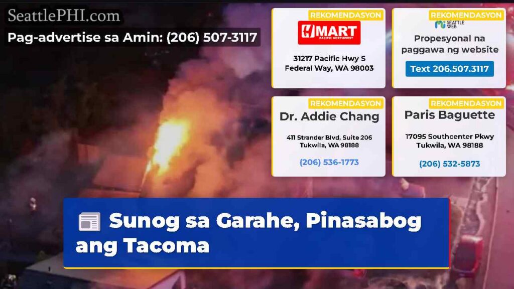 Sunog sa Garahe, Pinasabog ang Tacoma