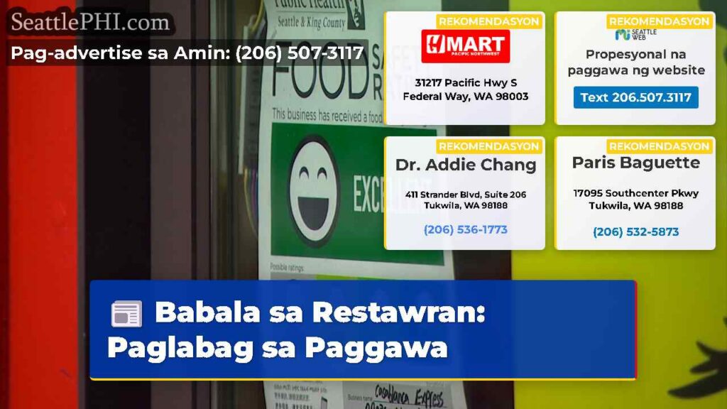 Babala sa Restawran: Paglabag sa Paggawa