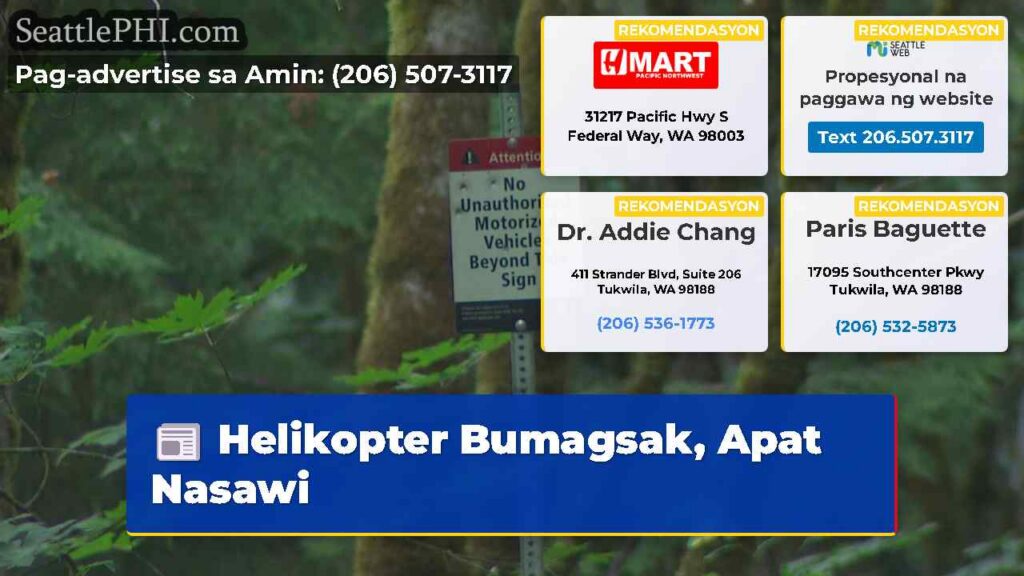 Helikopter Bumagsak, Apat Nasawi