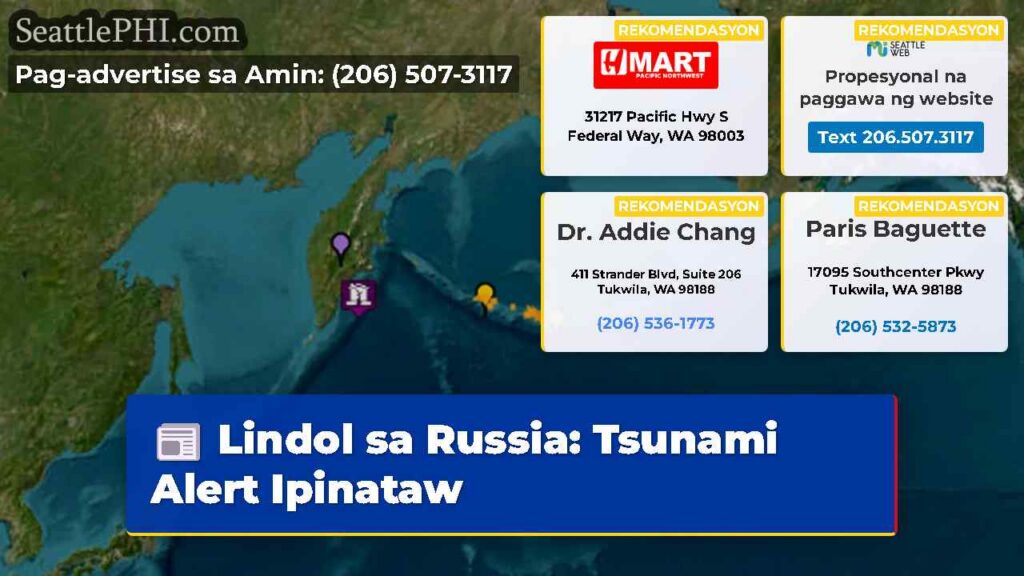 Lindol sa Russia: Tsunami Alert Ipinataw