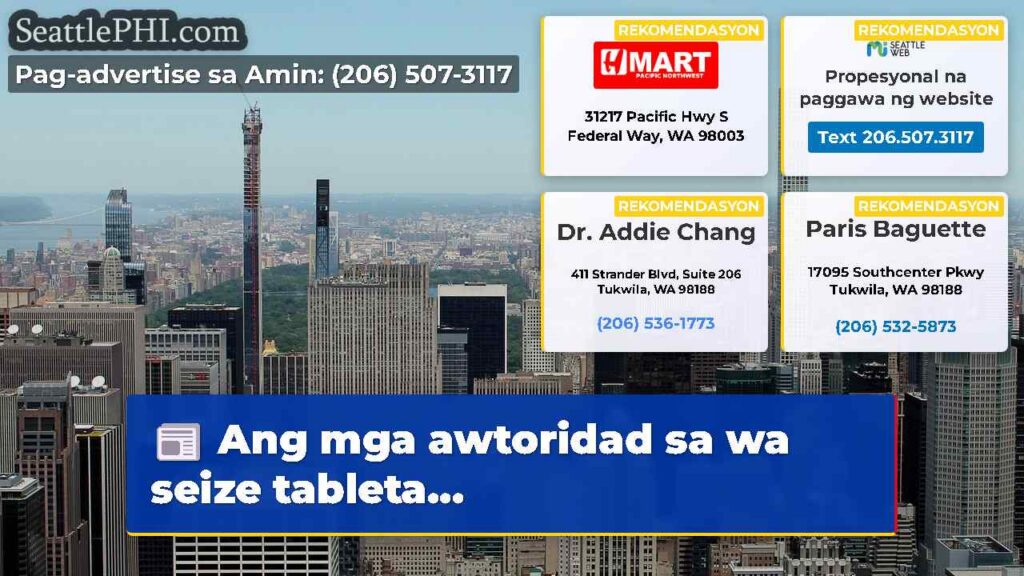 Ang mga awtoridad sa wa seize tableta...