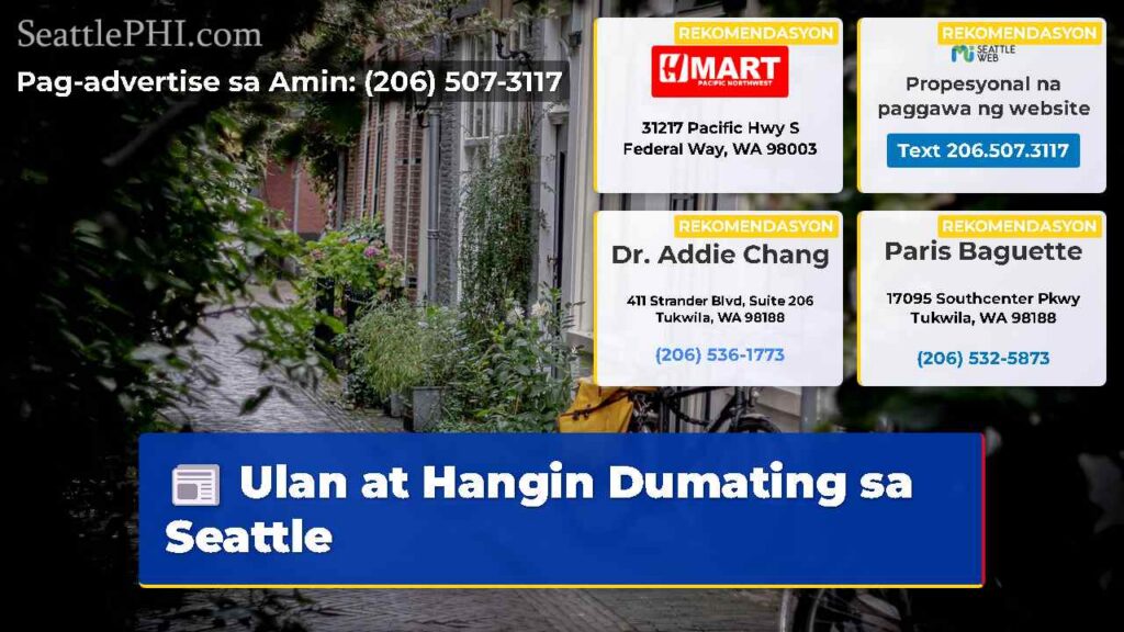 Ulan at Hangin Dumating sa Seattle