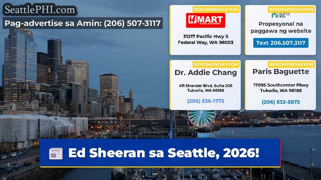 Ed Sheeran sa Seattle, 2026!