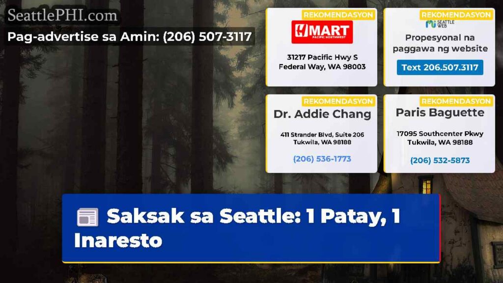 Saksak sa Seattle: 1 Patay, 1 Inaresto