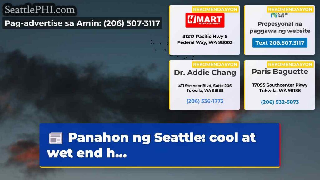 Panahon ng Seattle: cool at wet end h...