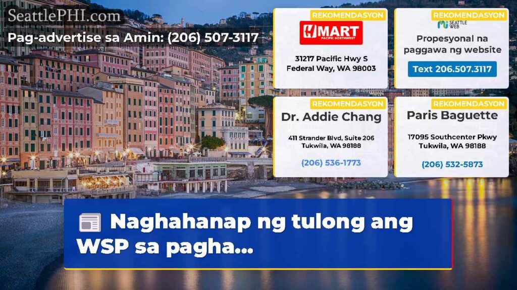 Naghahanap ng tulong ang WSP sa pagha...