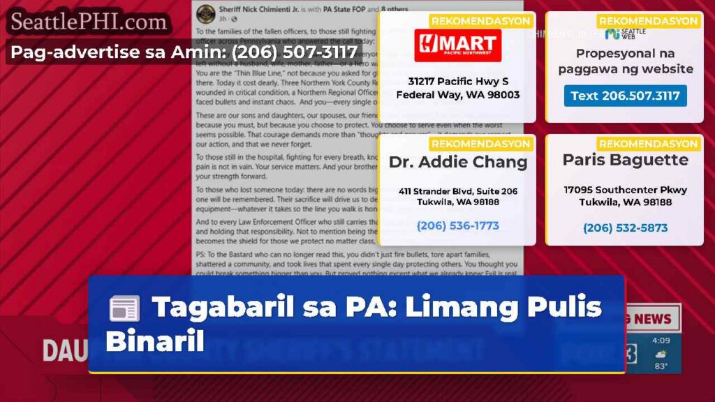 Tagabaril sa PA: Limang Pulis Binaril