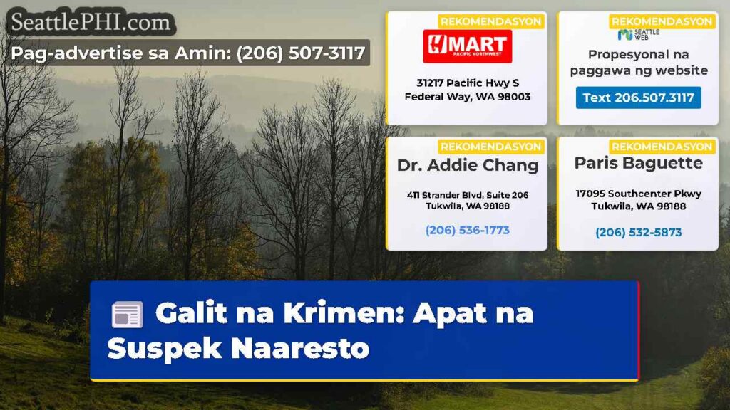 Galit na Krimen: Apat na Suspek Naaresto