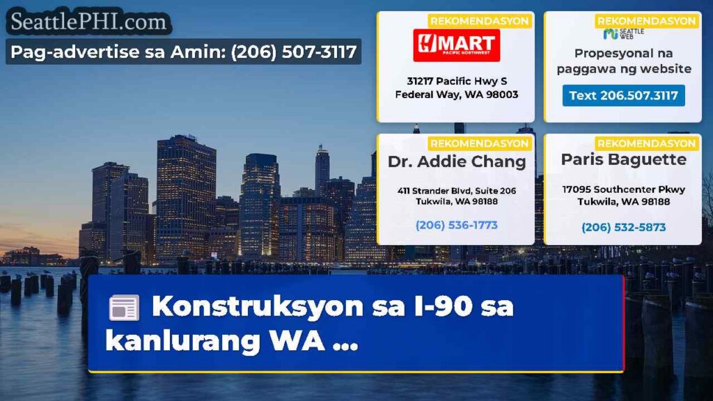 Konstruksyon sa I-90 sa kanlurang WA ...