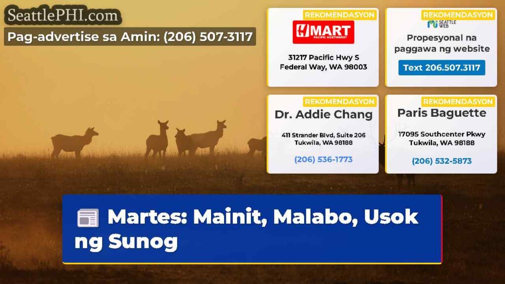 Martes: Mainit, Malabo, Usok ng Sunog