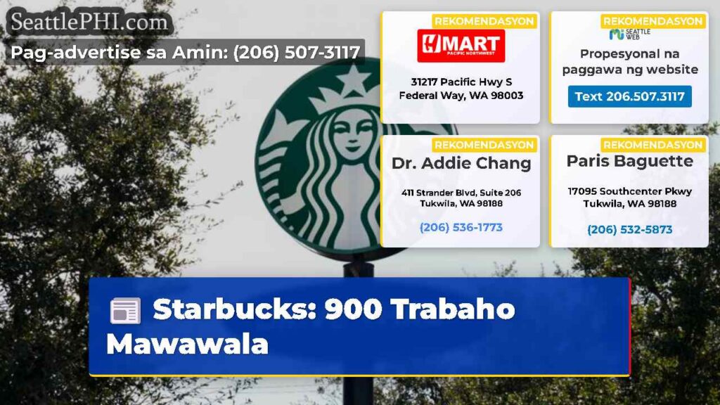 Starbucks: 900 Trabaho Mawawala