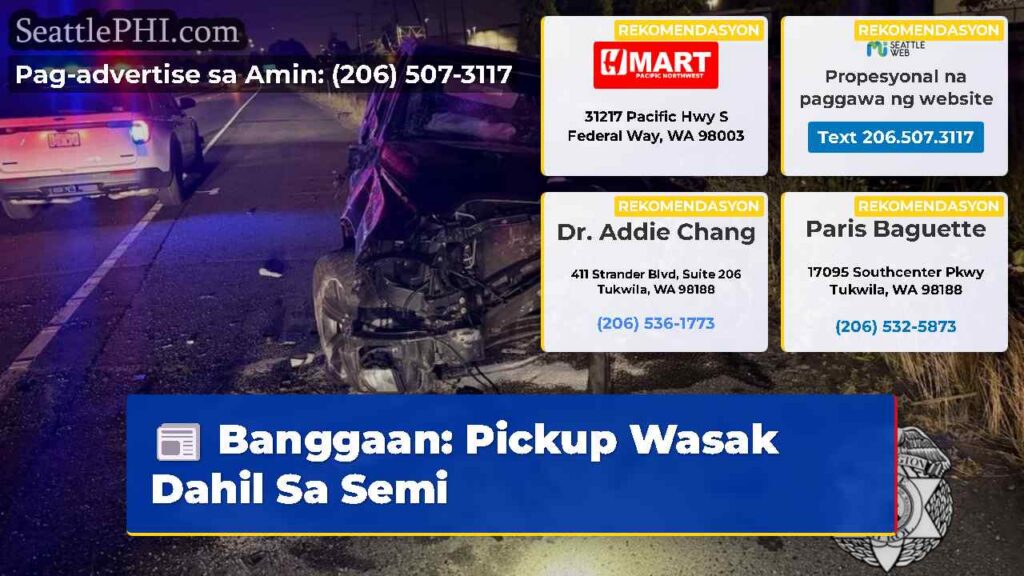 Banggaan: Pickup Wasak Dahil Sa Semi