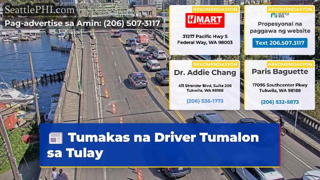 Tumakas na Driver Tumalon sa Tulay