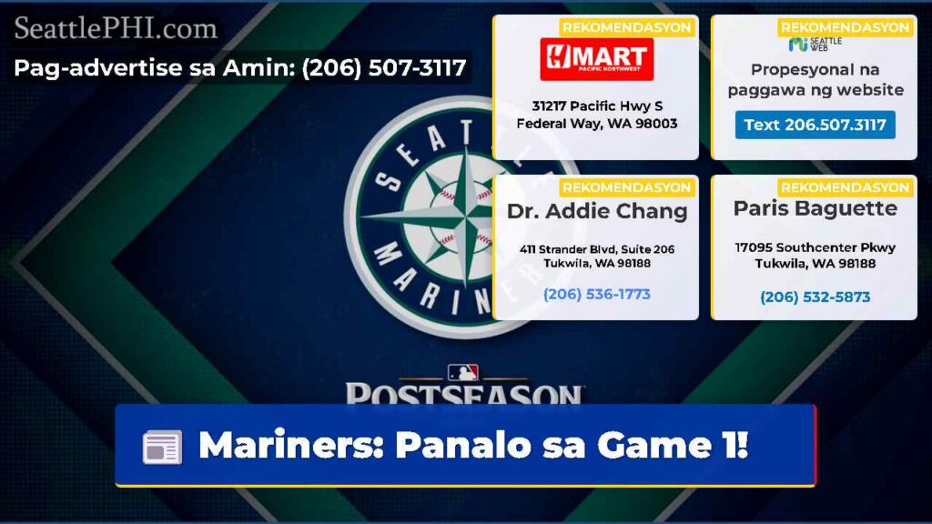 Mariners: Panalo sa Game 1!