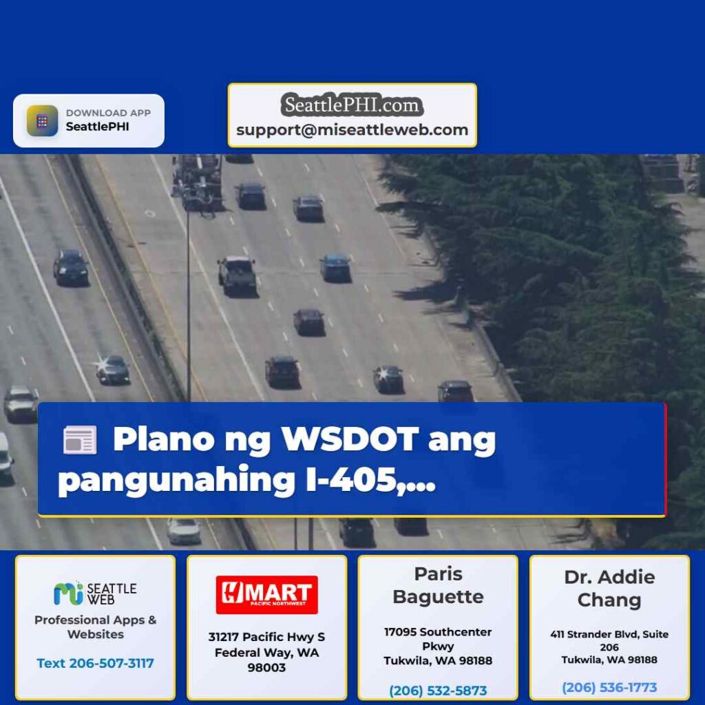 Plano ng WSDOT ang pangunahing I-405,...