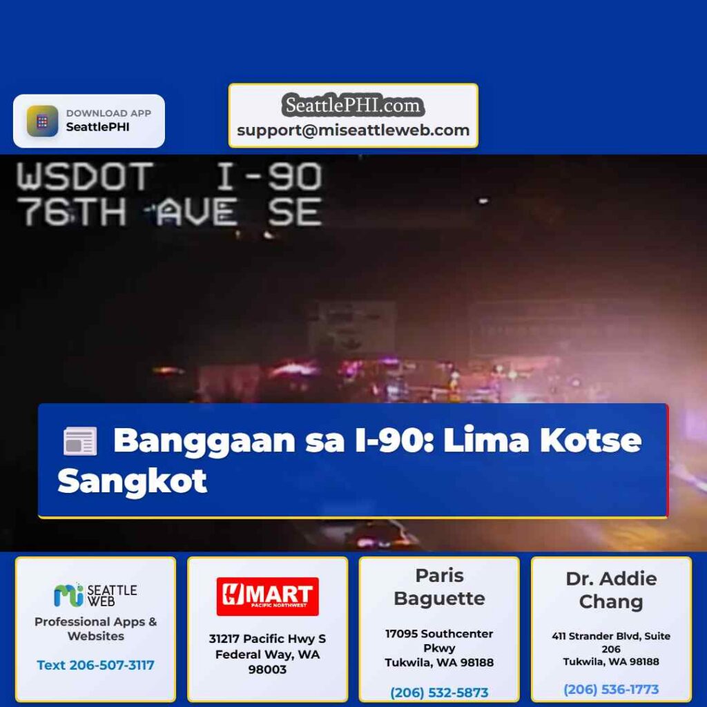 Banggaan sa I-90: Lima Kotse Sangkot