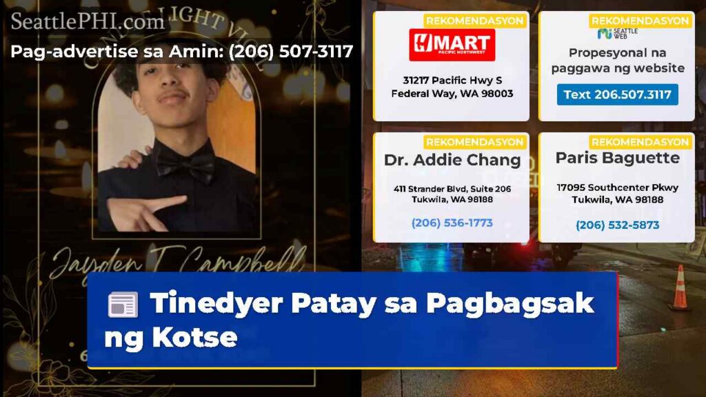 Tinedyer Patay sa Pagbagsak ng Kotse