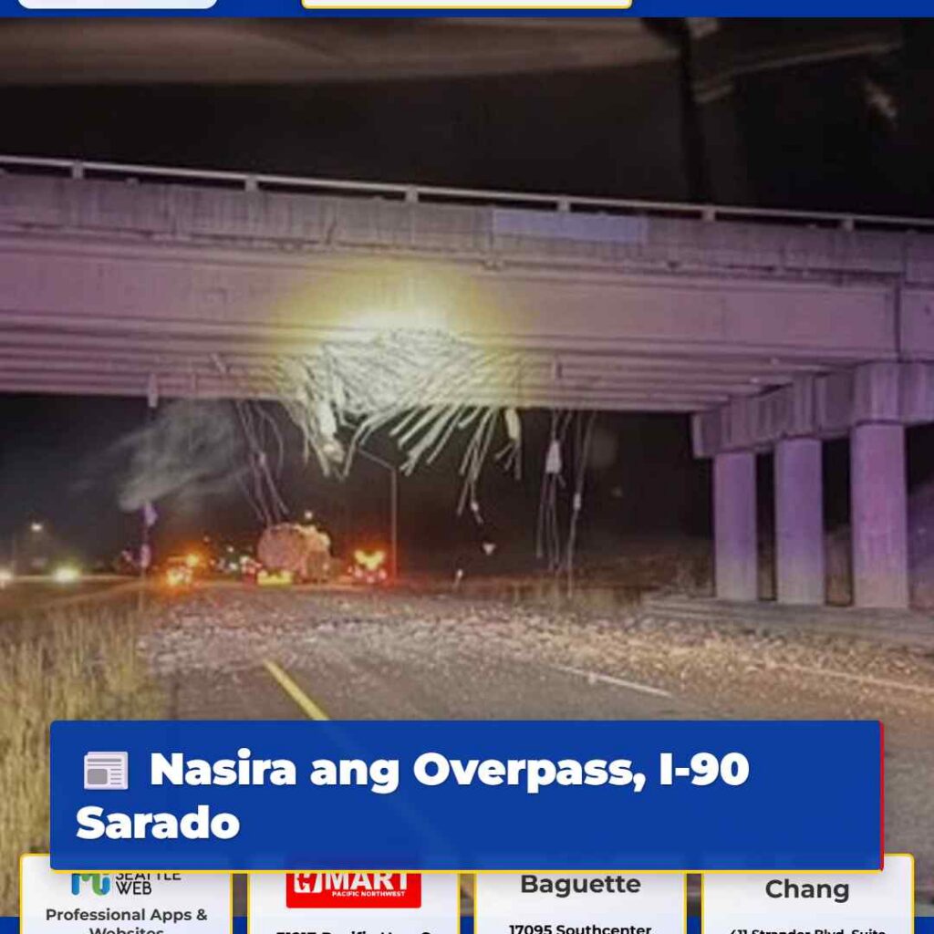 Nasira ang Overpass, I-90 Sarado