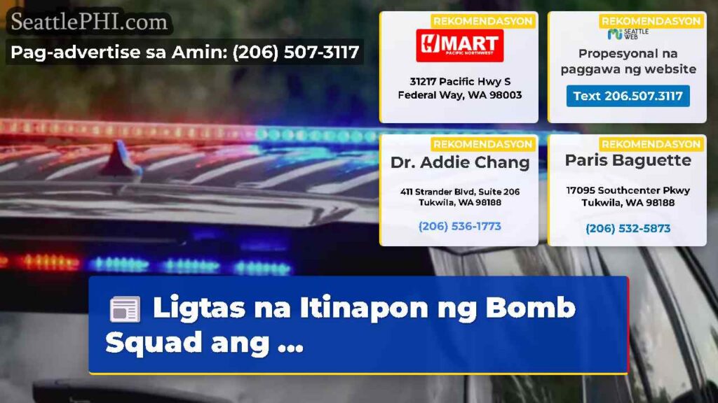 Ligtas na Itinapon ng Bomb Squad ang ...