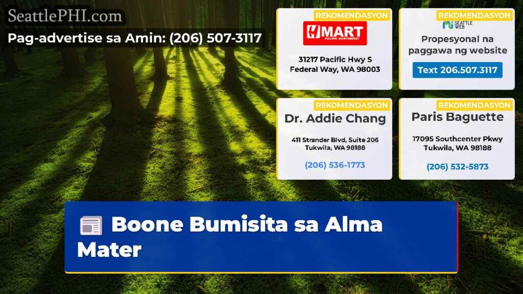 Boone Bumisita sa Alma Mater