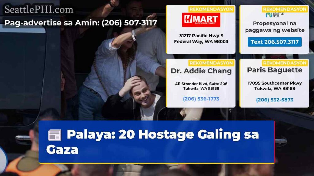 Palaya: 20 Hostage Galing sa Gaza