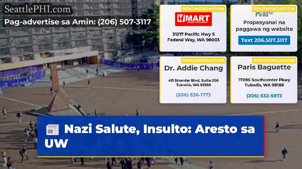 Nazi Salute, Insulto: Aresto sa UW