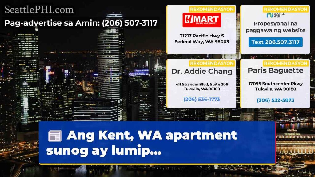 Ang Kent, WA apartment sunog ay lumip...