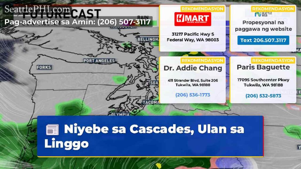 Niyebe sa Cascades, Ulan sa Linggo