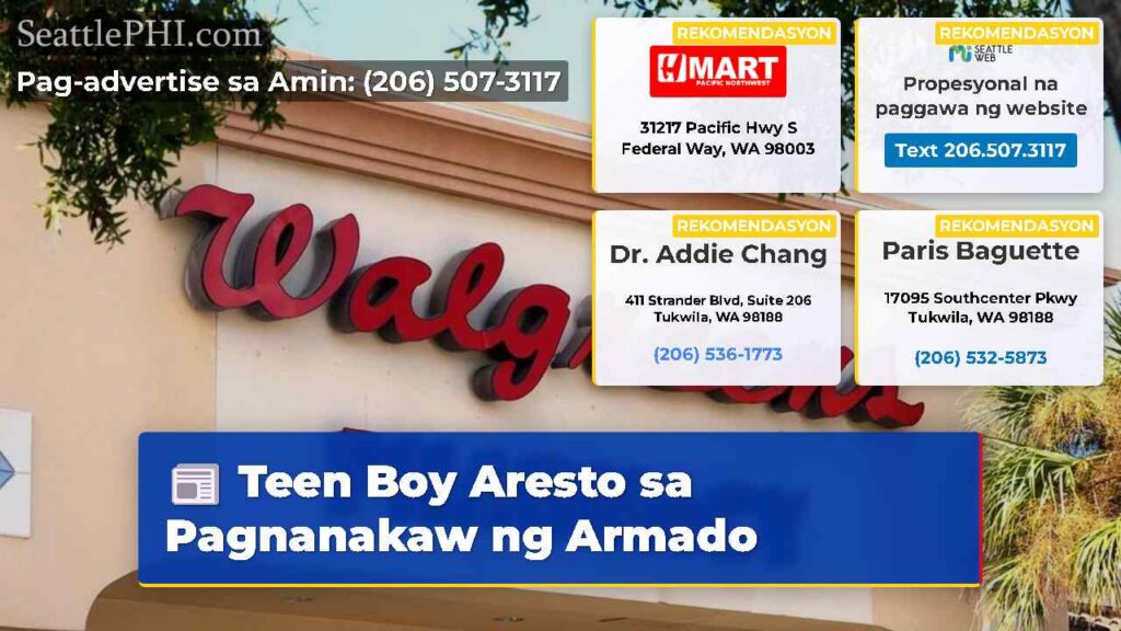 Teen Boy Aresto sa Pagnanakaw ng Armado