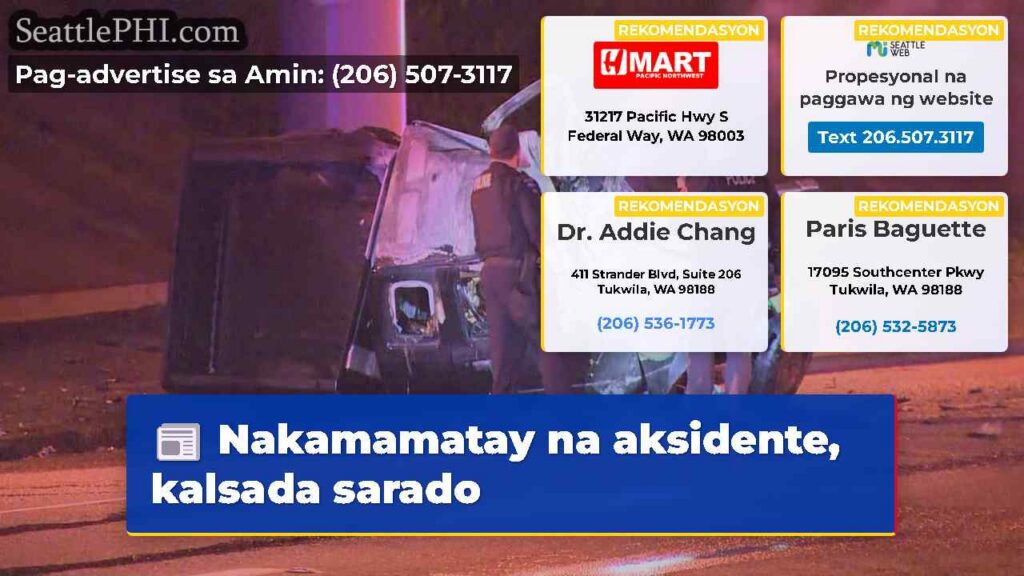 Nakamamatay na aksidente, kalsada sarado