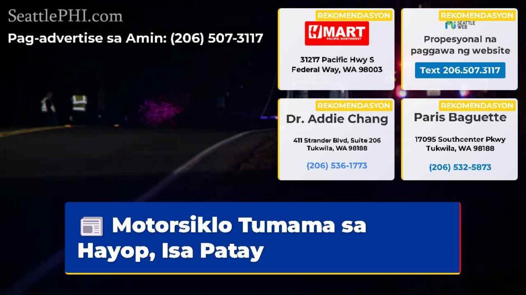 Motorsiklo Tumama sa Hayop, Isa Patay