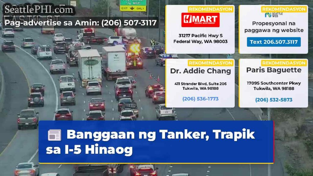 Banggaan ng Tanker, Trapik sa I-5 Hinaog