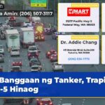 Banggaan ng Tanker Trapik sa I-5 Hinaog