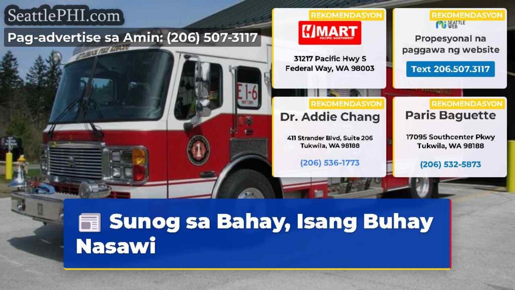 Sunog sa Bahay, Isang Buhay Nasawi
