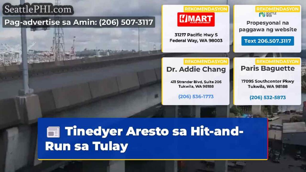 Tinedyer Aresto sa Hit-and-Run sa Tulay