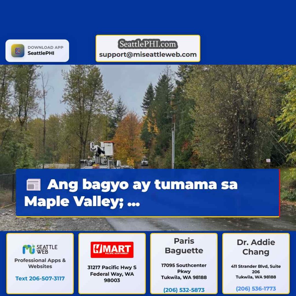 Ang bagyo ay tumama sa Maple Valley; ...