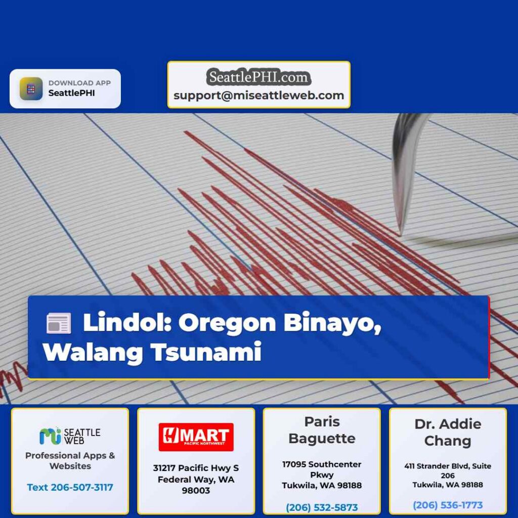 Lindol: Oregon Binayo, Walang Tsunami