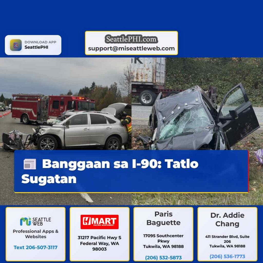 Banggaan sa I-90: Tatlo Sugatan
