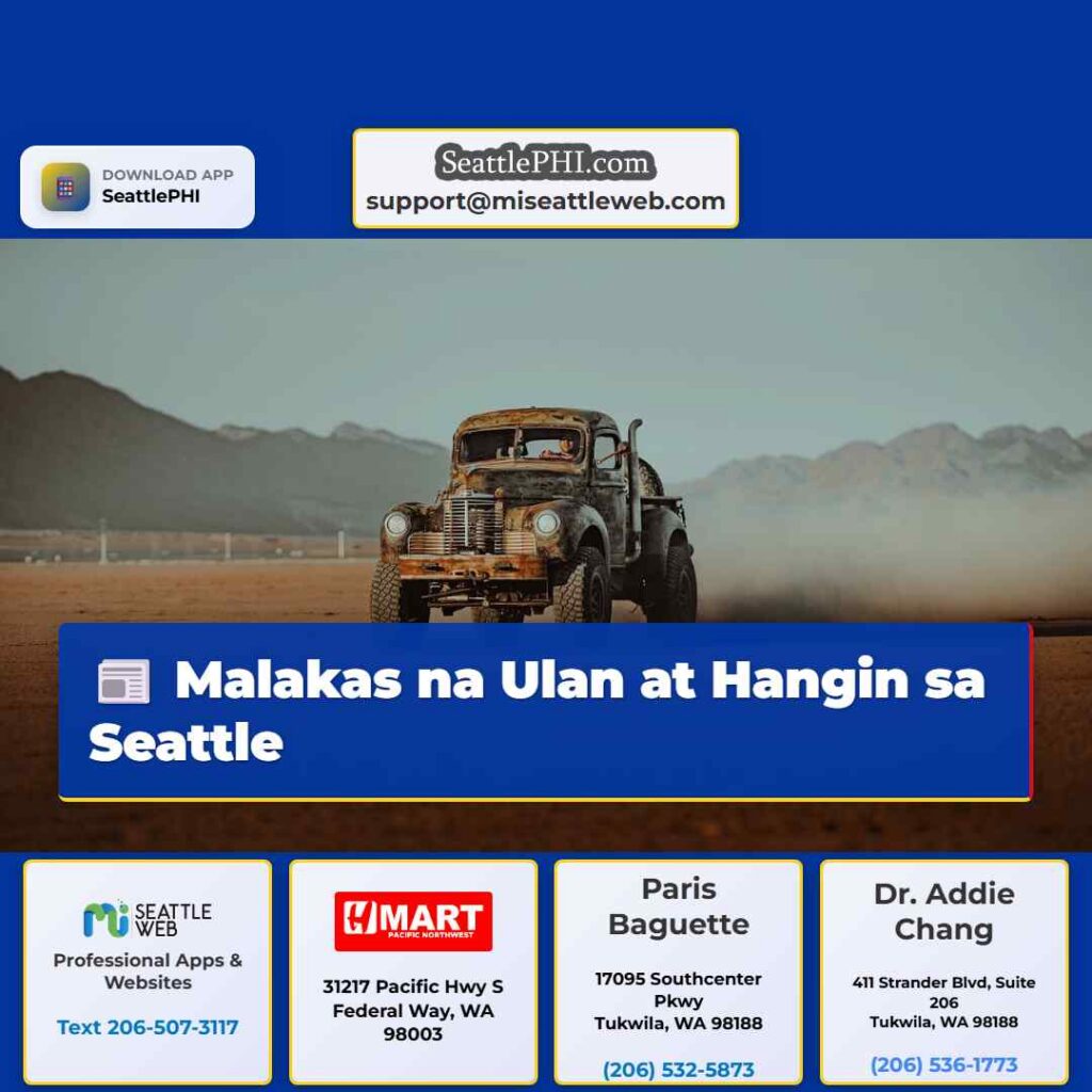 Malakas na Ulan at Hangin sa Seattle