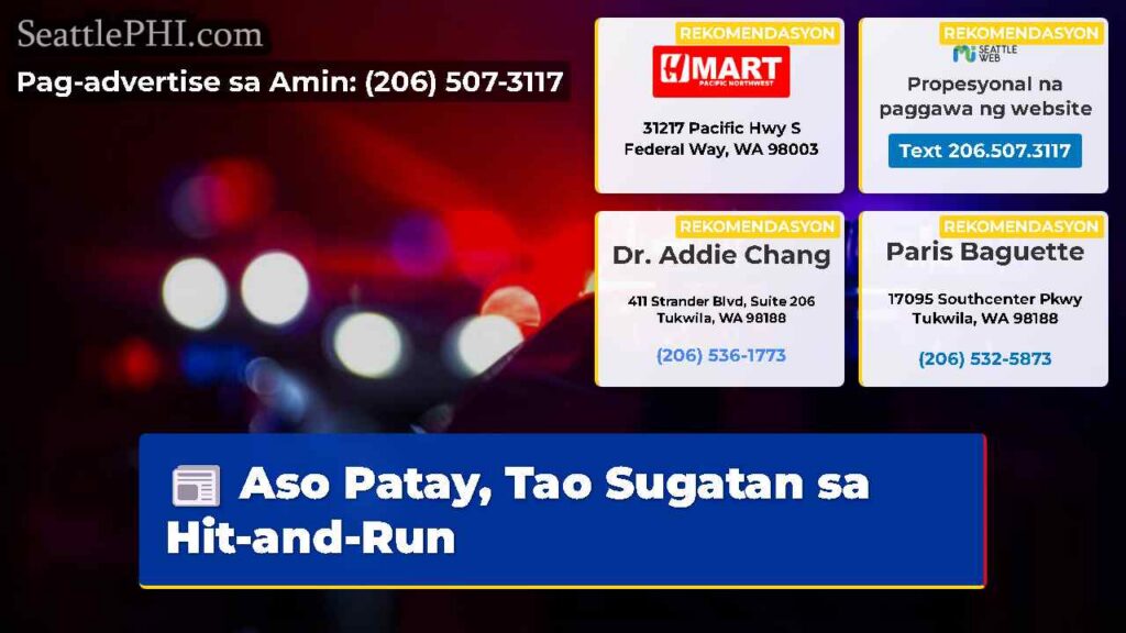 Aso Patay, Tao Sugatan sa Hit-and-Run