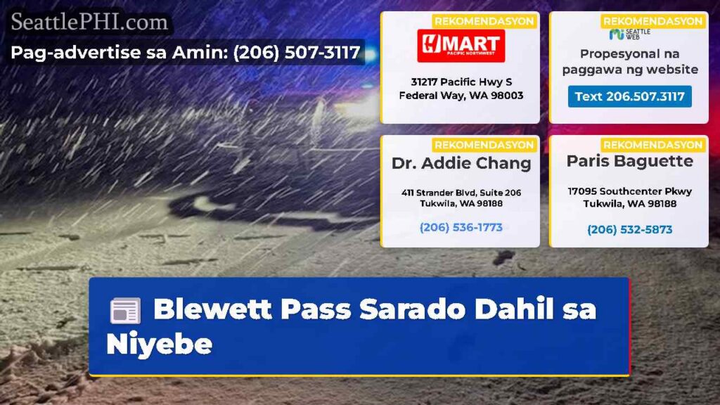 Blewett Pass Sarado Dahil sa Niyebe