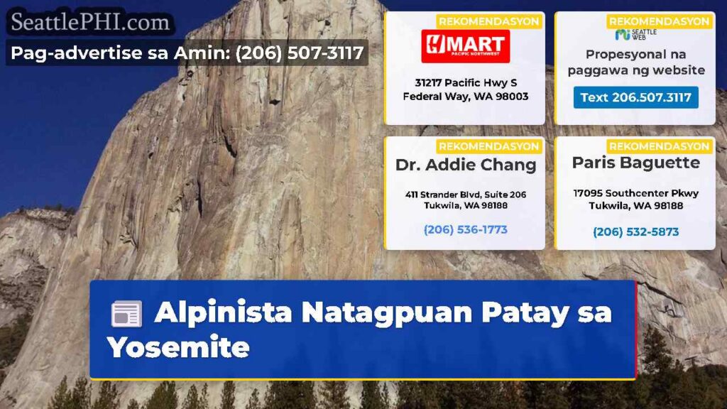 Alpinista Natagpuan Patay sa Yosemite